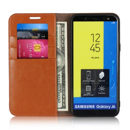 Flip Cover Samsung Galaxy J6 keinonahkainen antiikkinen
