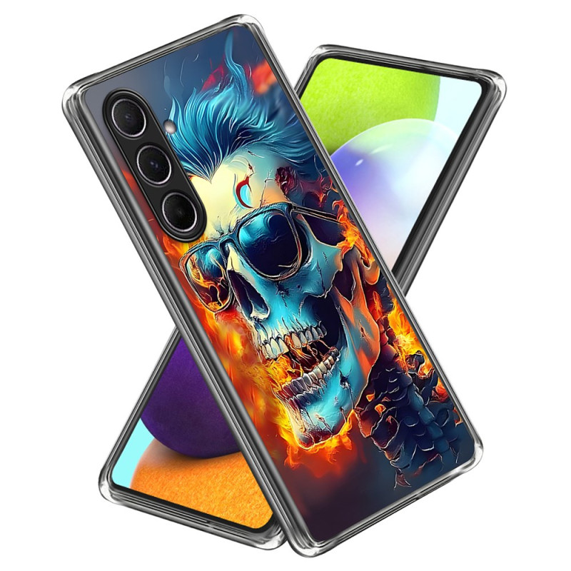 Samsung Galaxy A56 5G 5G Flaming Skull Suojakuori
