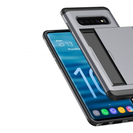 Samsung Galaxy S10 Kova kotelo Flashy kortti tapauksessa