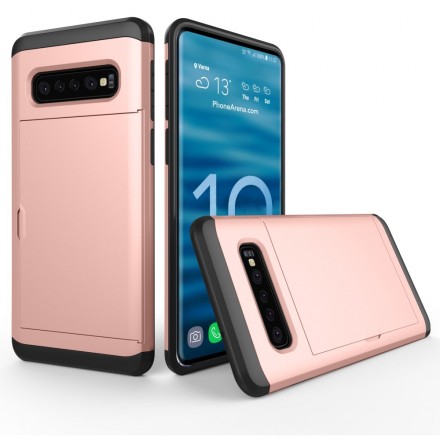 Samsung Galaxy S10 Kova kotelo Flashy kortti tapauksessa
