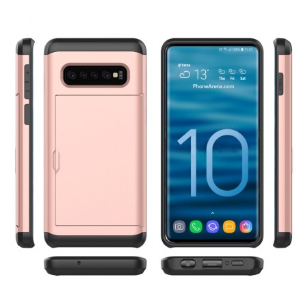 Samsung Galaxy S10 Kova kotelo Flashy kortti tapauksessa