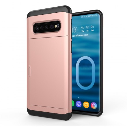 Samsung Galaxy S10 Kova kotelo Flashy kortti tapauksessa