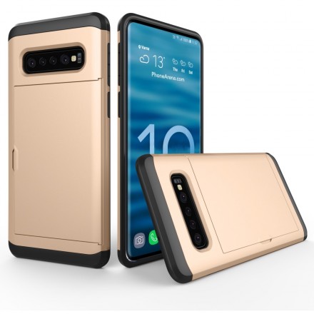 Samsung Galaxy S10 Kova kotelo Flashy kortti tapauksessa