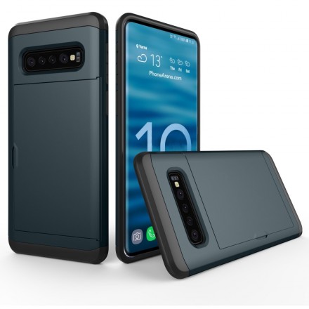 Samsung Galaxy S10 Kova kotelo Flashy kortti tapauksessa