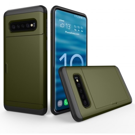 Samsung Galaxy S10 Kova kotelo Flashy kortti tapauksessa