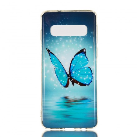 Samsung Galaxy S10 Perhonen Case Sininen fluoresoiva
