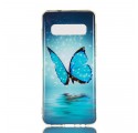 Samsung Galaxy S10 Perhonen Case Sininen fluoresoiva