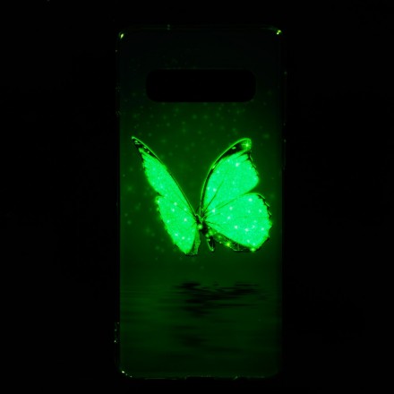 Samsung Galaxy S10 Perhonen Case Sininen fluoresoiva