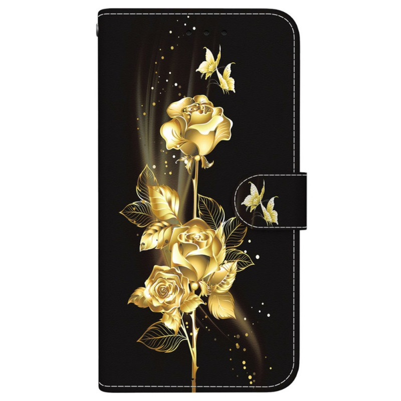 Housse Moto G Power (2025) Papillons Dorés et Rose