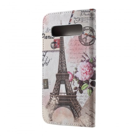 Samsung Galaxy S10 Eiffel-torni Retro kotelo