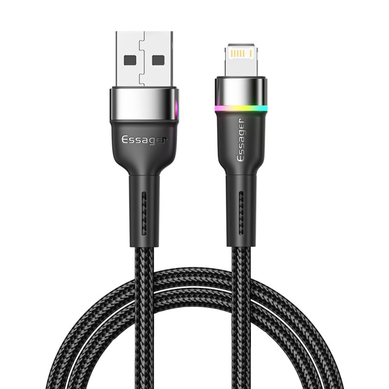 USB-A ja 6-nastainen pikalatauskaapeli LEDillä 2m KOKEILUOHJELMA