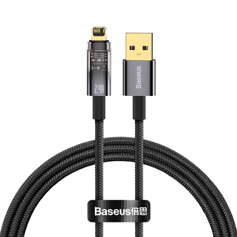 USB- ja iP-kaapeli Explorer-sarjan BASEUS Auto Start/Stop - 1m:n kanssa.