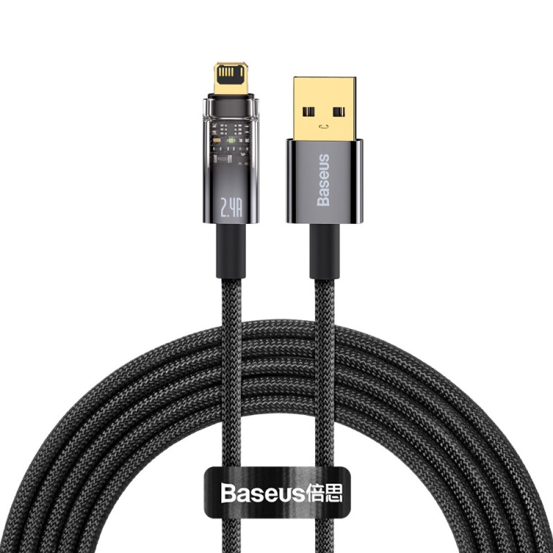 Explorer-sarjan BASEUS-pikalatauskaapeli LED-merkkivalolla - 2m