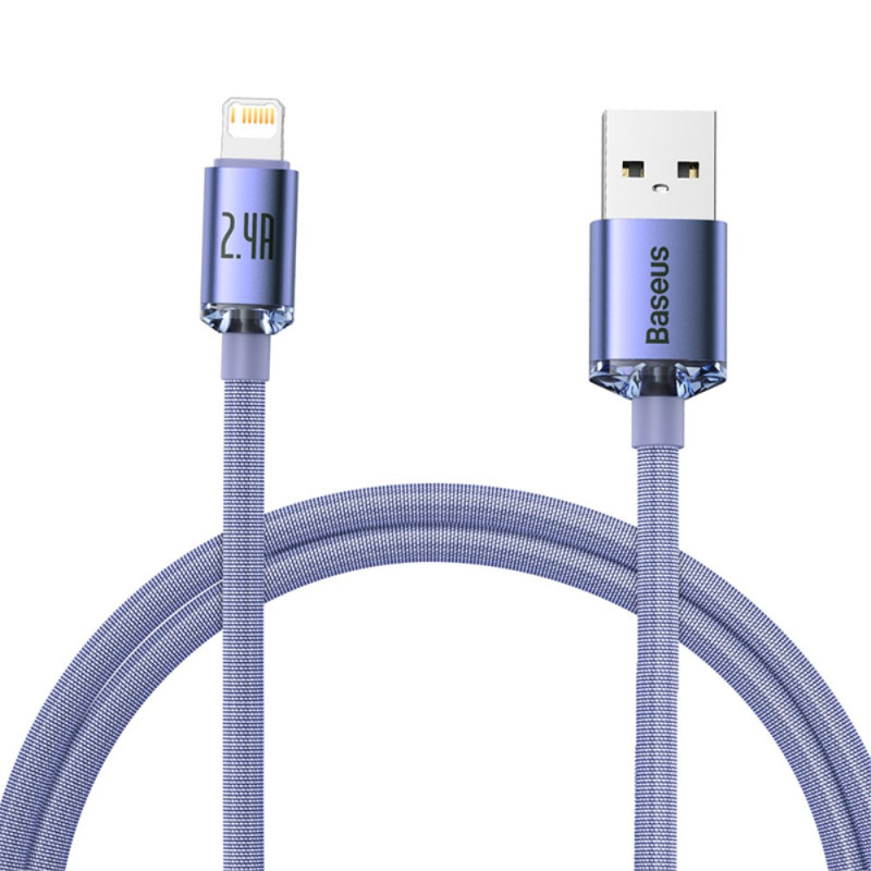 BASEUS USB ja iP Crystal Shine -sarjan pikalatauskaapeli