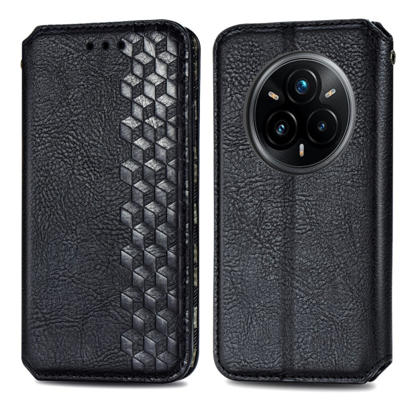Flip Cover Realme 14 Pro 5G Effet Daim Frise Losanges