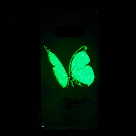 Samsung Galaxy S10 Lite tapauksessa Butterfly sininen fluoresoiva