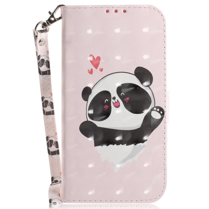 Housse Realme Note 60X 4G / C63 4G / C61 4G Panda Love à Lanière
