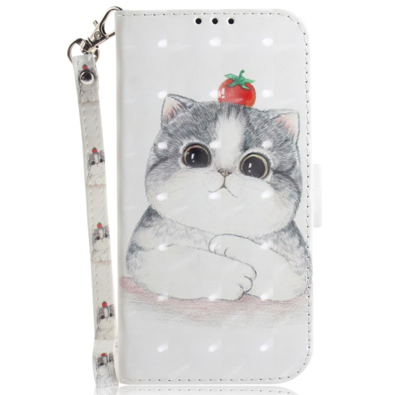 Housse Realme Note 60X 4G / C63 4G / C61 4G Chat et Fraise à Lanière