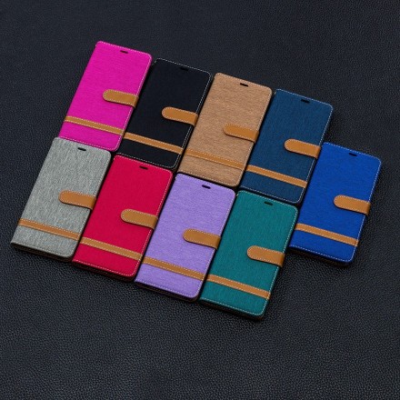 Samsung Galaxy S10 Plus Kangas- ja nahkatehostekotelo, jossa on hihna