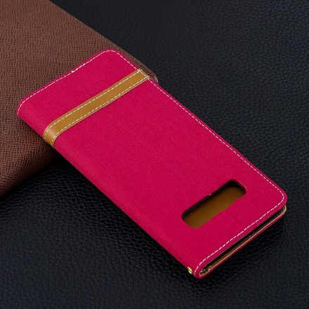 Samsung Galaxy S10 Plus Kangas- ja nahkatehostekotelo, jossa on hihna