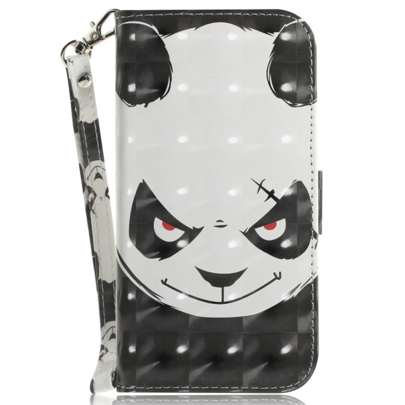 Suojus Motorola Edge 60 / 60 Fusion Angry Panda, jossa on kiinnityslenkki