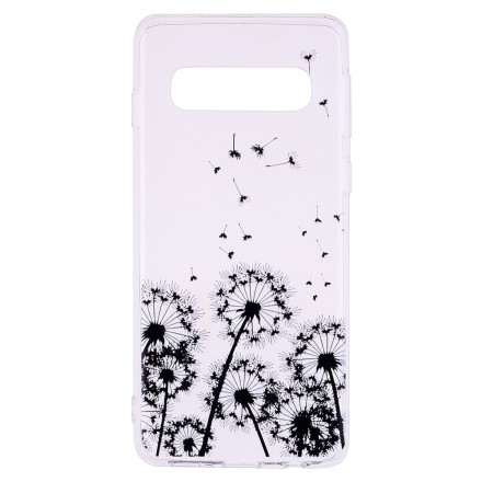 Samsung Galaxy S10 Plus Clear Case Musta voikukka