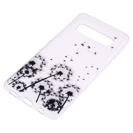 Samsung Galaxy S10 Plus Clear Case Musta voikukka