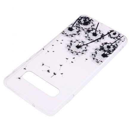 Samsung Galaxy S10 Plus Clear Case Musta voikukka