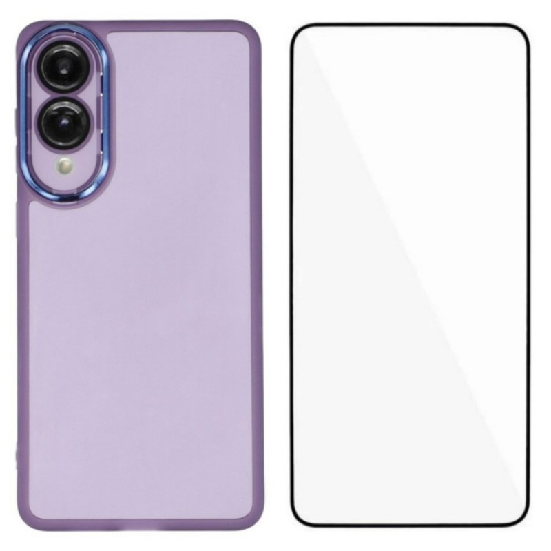 Samsung Galaxy S25 Edge sävytetty suojakuori karkaistulla suojalasilla varustetulla suojakalvolla