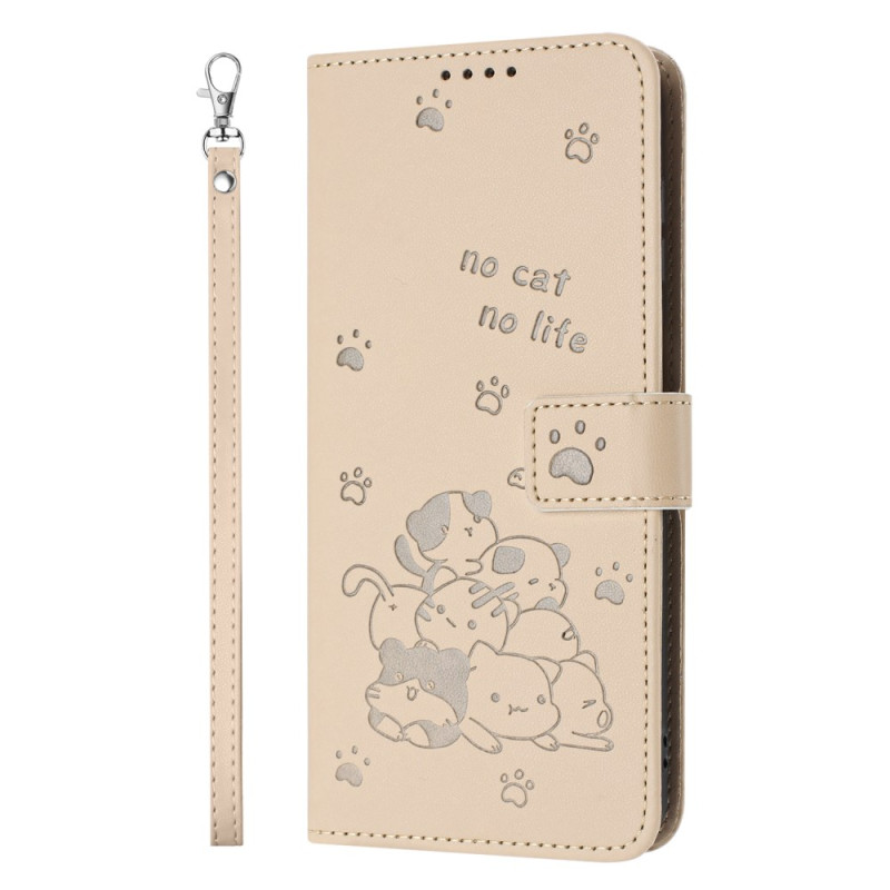 Kansi Realme 14 5G / 14T 5G Pile of Cats ja kantolenkki
