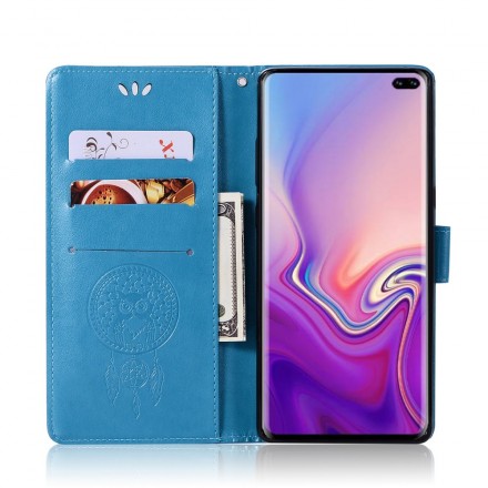 Samsung Galaxy S10 Plus nahkakotelo Catchy Owl (Pöllö)