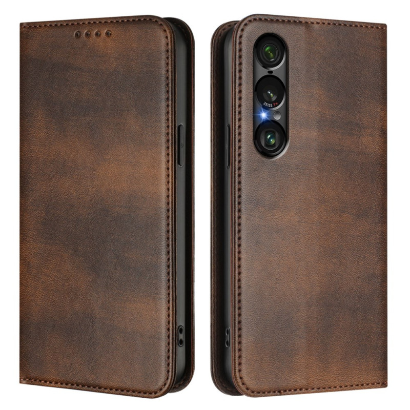 Flip Cover Sony Xperia 1 VII RFID-suoja Retro Design