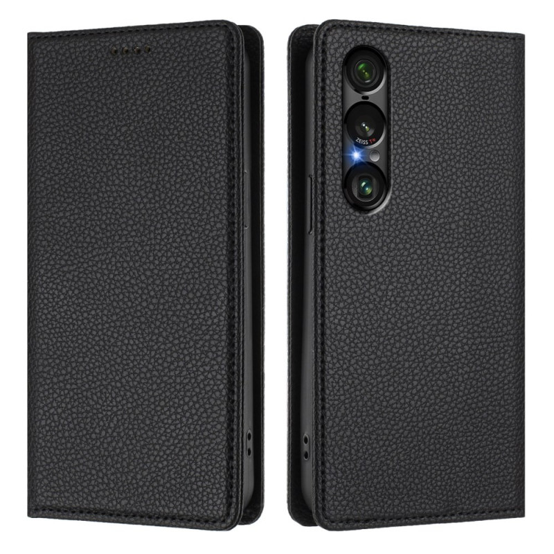 Flip Cover Sony Xperia 1 VII RFID Protection Tekstuuri Nahka Lychee
