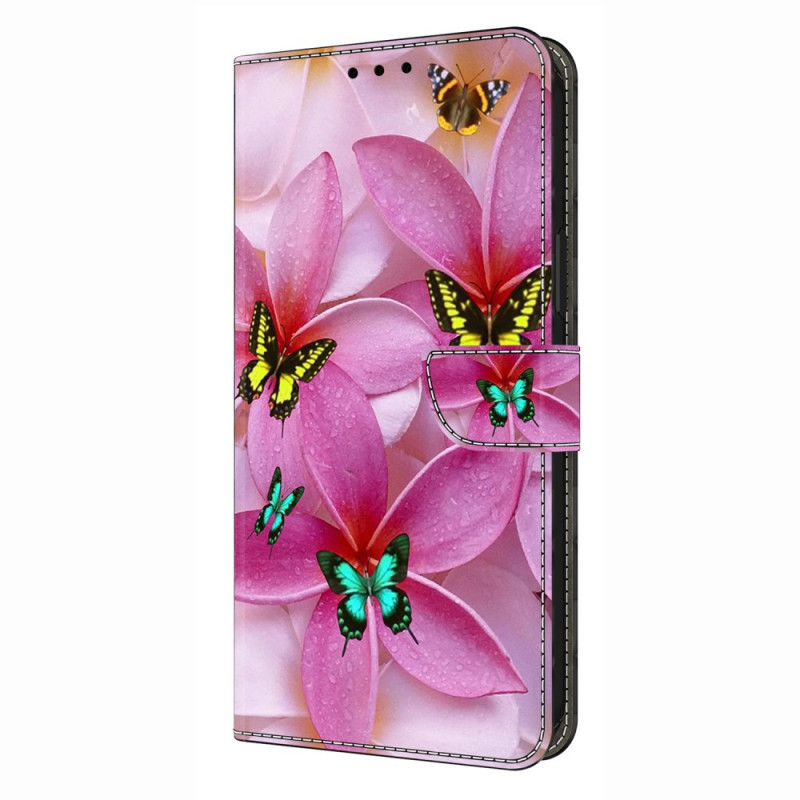 Xiaomi Redmi Note 14 Pro 4G Suojakuori
 Vaaleanpunaiset kukat ja perhoset