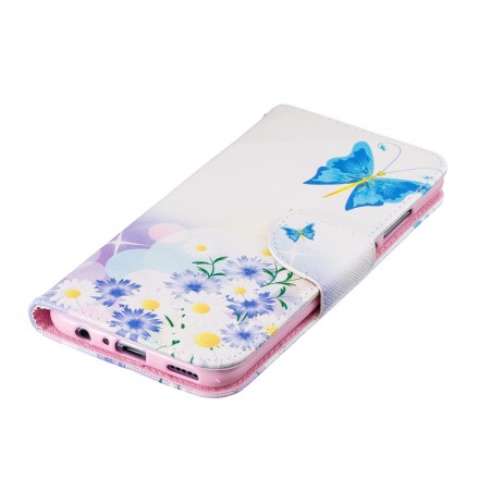 Kansi Honor 10 Lite / Huawei P Smart 2019 Maalattu perhosia ja kukkia