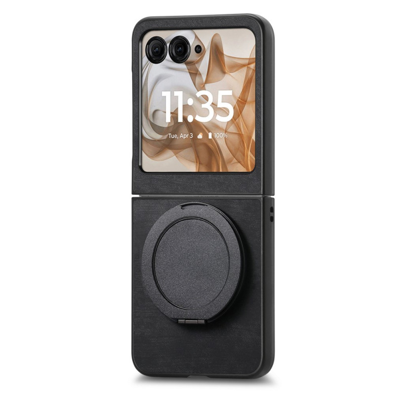 Kansi Motorola Razr 60 / 50 Suede Effect pyörivällä tuella varustettuna