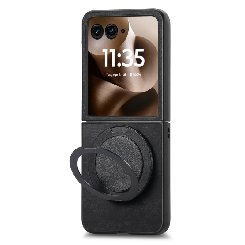 Motorola Razr 60 Ultra mokkanahka Effect Suojakuori
 pyörivä tuki