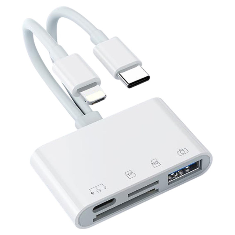 4-in-2 USB-C / 8 Pin kortinlukija Camera