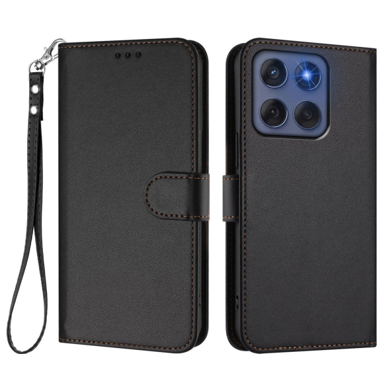 Kansi Motorola Edge 60 / 60 Fusion Tyyli
 Tavallinen nahka hihnalla varustettuna