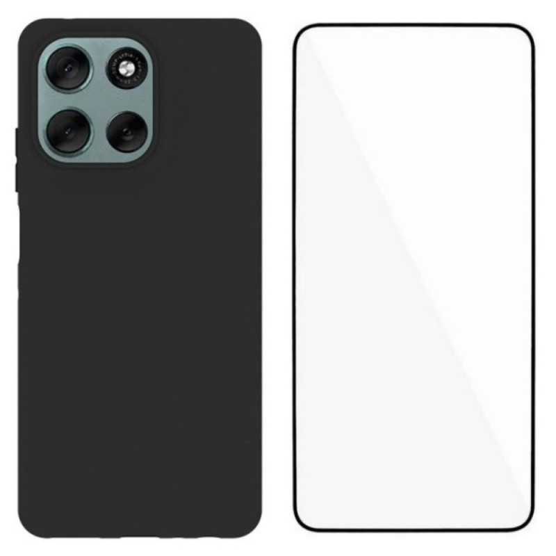 Moto G56 5G Silikonikotelo ja panssarilasi
oleva suojalasi
