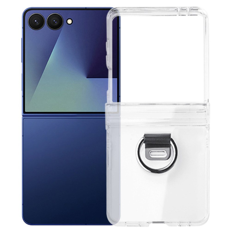 Samsung Galaxy Z Flip 7 läpinäkyvä suojakuori
tukirenkaalla