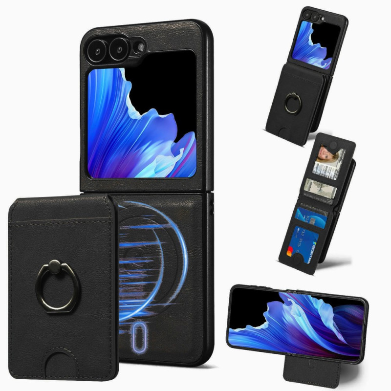 Samsung Galaxy Z Flip 7 FE / Z Flip 6 magneettikotelo, jossa on irrotettava korttipidike