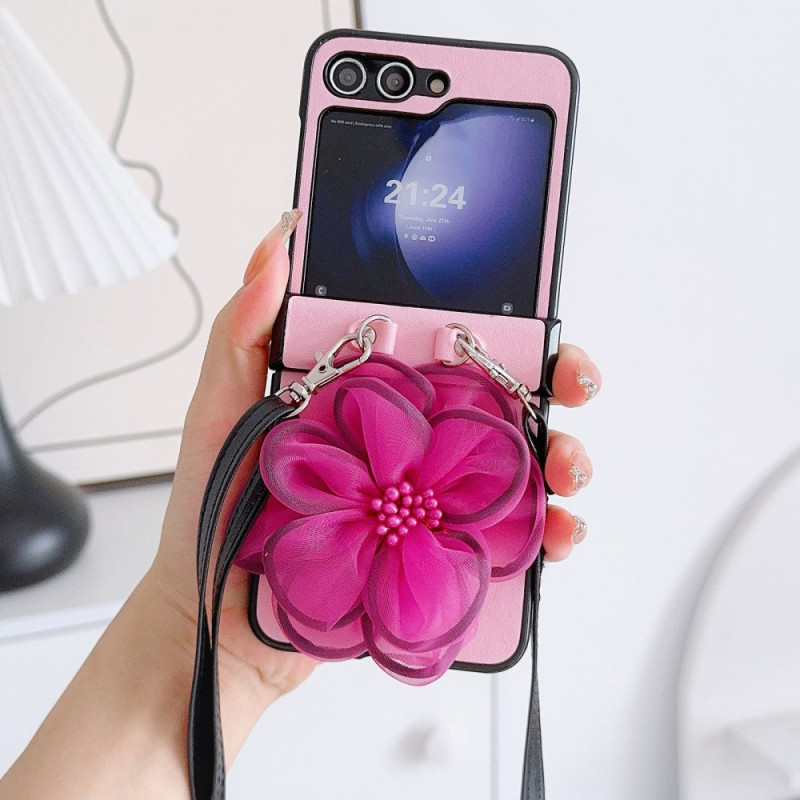 Samsung Galaxy Z Flip 7 FE / Z Flip 6 Kukka Organza Suojakuori
