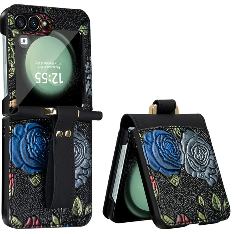 Samsung Galaxy Z Flip 7 FE suojakuori
 / Z Flip 6 olkahihna kukka design