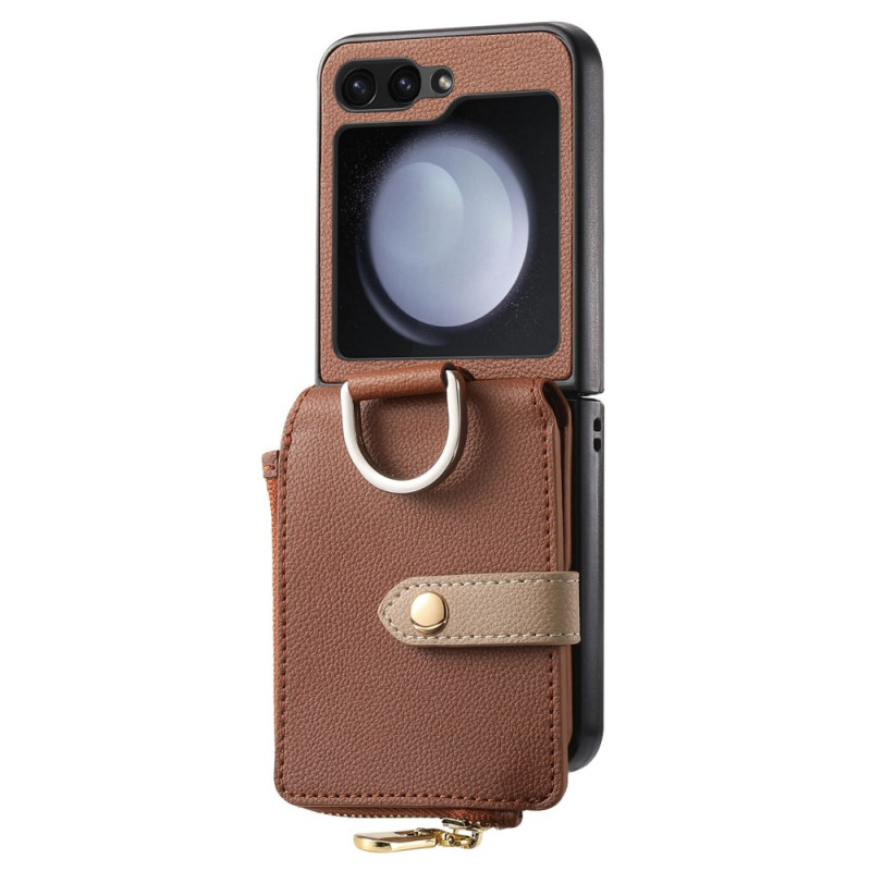 Samsung Galaxy Z Flip 7 FE / Z Flip 6 Suojakuori
 vetoketjullinen tasku ja tukirengas