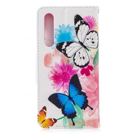 Kansi Huawei P30 Maalatut perhoset ja kukat