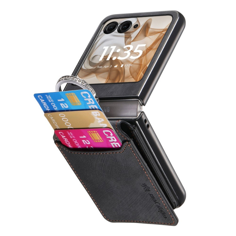 Kansi Motorola Razr 60 Tyyli
Suede Suojakuori
ja korttitasku