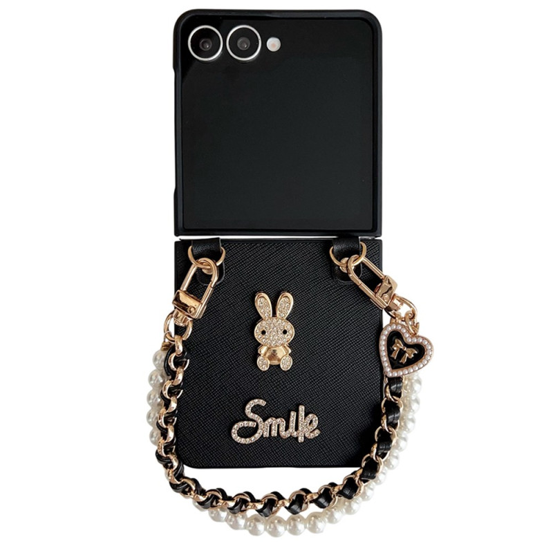 Samsung Galaxy Z Flip 7 Smile Rabbit Suojakuori
rannekorun kanssa