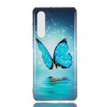 Huawei P30 Butterfly Case Sininen fluoresoiva