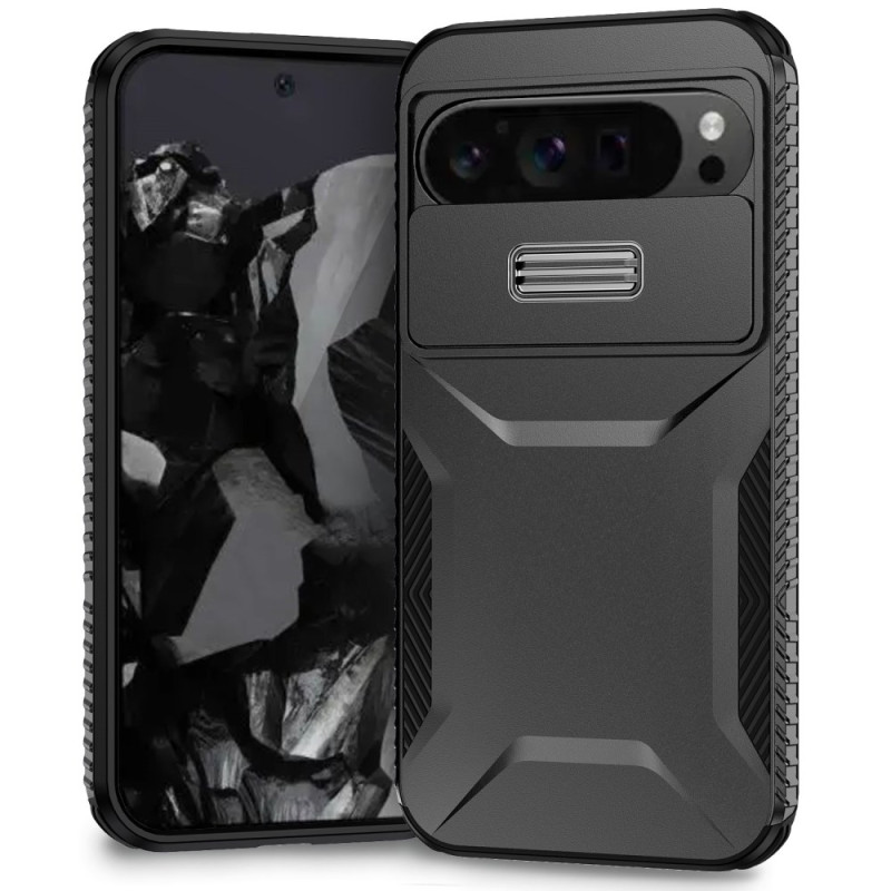 Google Pixel 10 Pro XL / 9 Pro XL kova kuori, jossa on liukuva kameran suojus